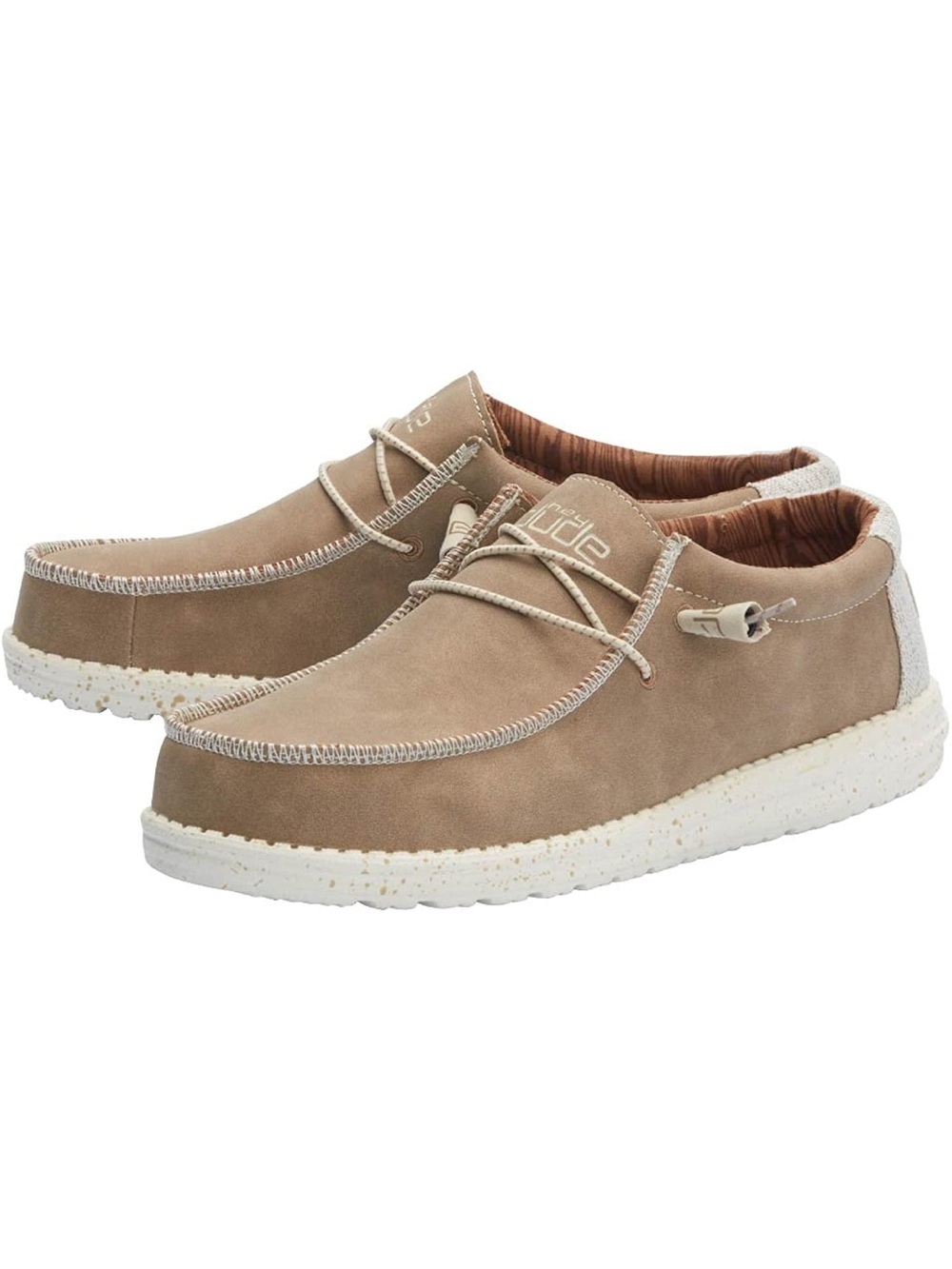 Hey Dude Casual Wally Leather Slip on Loafers Taupe Tan Beige Boys Mens Size 7